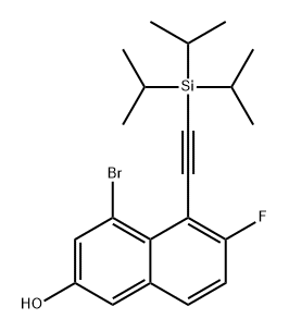 2-Naphthalenol, 4-bromo-6-fluoro-5-[2-[tris(1-methylethyl)silyl]ethynyl]- 구조식 이미지