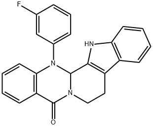 Indolo[2',3':3,4]pyrido[2,1-b]quinazolin-5(7H)-one, 14-(3-fluorophenyl)-8,13,13b,14-tetrahydro- Structure