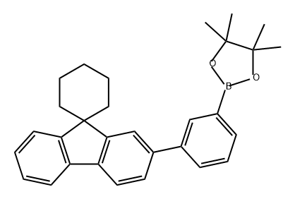 1,3,2-Dioxaborolane, 4,4,5,5-tetramethyl-2-[3-(spiro[cyclohexane-1,9'-[9H]fluoren]-2'-yl)phenyl]- Structure