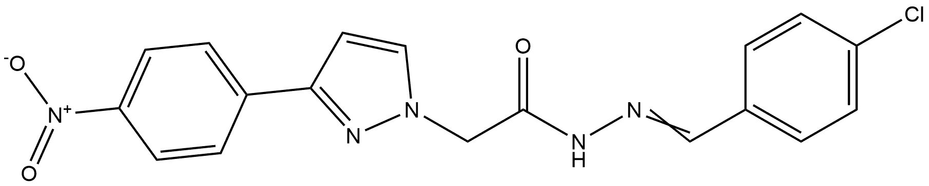 3-(4-Nitrophenyl)-1H-pyrazole-1-acetic acid 2-[(4-chlorophenyl)methylene]hydrazide 구조식 이미지