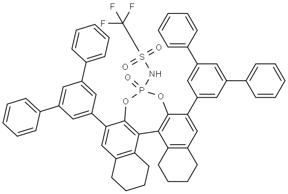 Methanesulfonamide, 1,1,1-trifluoro-N-[(11bR)-8,9,10,11,12,13,14,15-octahydro-4-oxido-2,6-bis([1,1':3',1''-terphenyl]-5'-yl)dinaphtho[2,1-d:1',2'-f][1,3,2]dioxaphosphepin-4-yl]- Structure