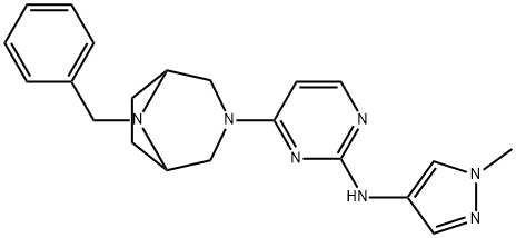 2-Pyrimidinamine, N-(1-methyl-1H-pyrazol-4-yl)-4-[8-(phenylmethyl)-3,8-diazabicyclo[3.2.1]oct-3-yl]- Structure