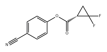 Cyclopropanecarboxylic acid, 2,2-difluoro-, 4-cyanophenyl ester, (1S)- Structure