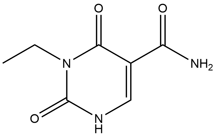 3-Ethyl-2,4-dioxo-1,2,3,4-tetrahydropyrimidine-5-carboxamide 구조식 이미지