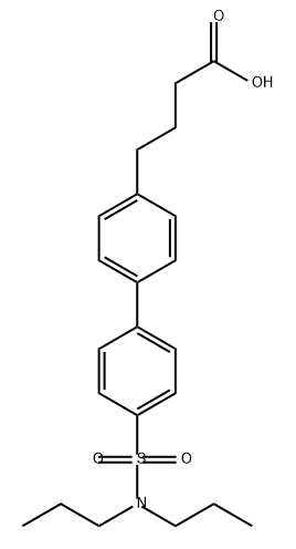 [1,1'-Biphenyl]-4-butanoic acid, 4'-[(dipropylamino)sulfonyl]- Structure