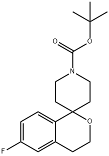 Spiro[1H-2-benzopyran-1,4'-piperidine]-1'-carboxylic acid, 6-fluoro-3,4-dihydro-, 1,1-dimethylethyl ester Structure