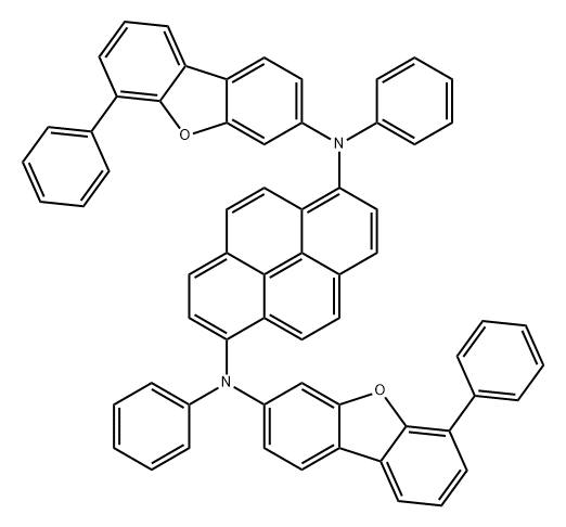 1,6-Pyrenediamine, N1,N6-diphenyl-N1,N6-bis(6-phenyl-3-dibenzofuranyl)- Structure