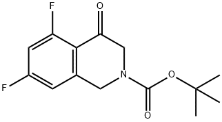 2(1H)-Isoquinolinecarboxylic acid, 5,7-difluoro-3,4-dihydro-4-oxo-, 1,1-dimethylethyl ester 구조식 이미지