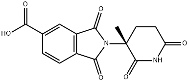 1H-Isoindole-5-carboxylic acid, 2,3-dihydro-2-[(3R)-3-methyl-2,6-dioxo-3-piperidinyl]-1,3-dioxo- 구조식 이미지