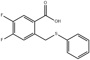 Benzoic acid, 4,5-difluoro-2-[(phenylthio)methyl]- Structure
