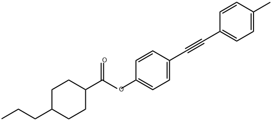 Cyclohexanecarboxylic acid, 4-propyl-, 4-[2-(4-methylphenyl)ethynyl]phenyl ester Structure