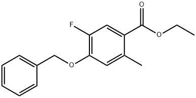 Benzoic acid, 5-fluoro-2-methyl-4-(phenylmethoxy)-, ethyl ester Structure