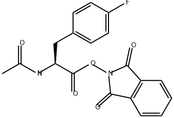 Phenylalanine, N-acetyl-4-fluoro-, 1,3-dihydro-1,3-dioxo-2H-isoindol-2-yl ester Structure