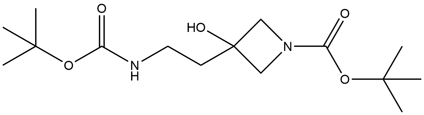 tert-butyl 3-[2-(tert-butoxycarbonylamino)ethyl]-3-hydroxy-azetidine-1-carboxylate Structure