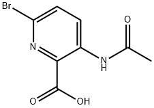 2-Pyridinecarboxylic acid, 3-(acetylamino)-6-bromo- Structure