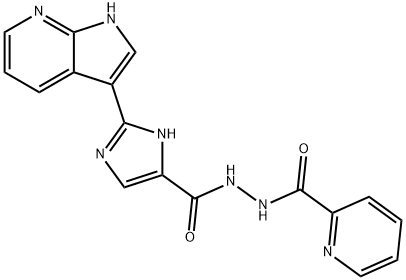 2-Pyridinecarboxylic acid, 2-[[2-(1H-pyrrolo[2,3-b]pyridin-3-yl)-1H-imidazol-5-yl]carbonyl]hydrazide Structure