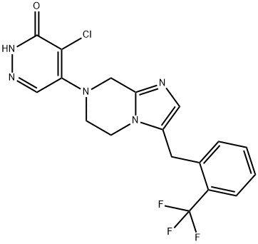 3(2H)-Pyridazinone, 4-chloro-5-[5,6-dihydro-3-[[2-(trifluoromethyl)phenyl]methyl]imidazo[1,2-a]pyrazin-7(8H)-yl]- Structure