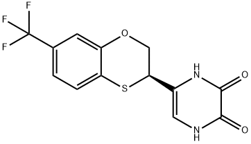 2,3-Pyrazinedione, 5-[(3R)-2,3-dihydro-7-(trifluoromethyl)-1,4-benzoxathiin-3-yl]-1,4-dihydro- Structure