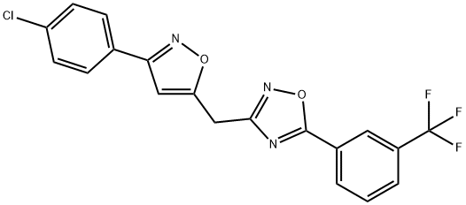 1,2,4-Oxadiazole, 3-[[3-(4-chlorophenyl)-5-isoxazolyl]methyl]-5-[3-(trifluoromethyl)phenyl]- Structure