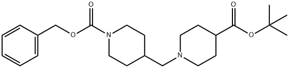 Phenylmethyl 4-[[4-[(1,1-dimethylethoxy)carbonyl]-1-piperidinyl]methyl]-1-piperidinecarboxylate Structure