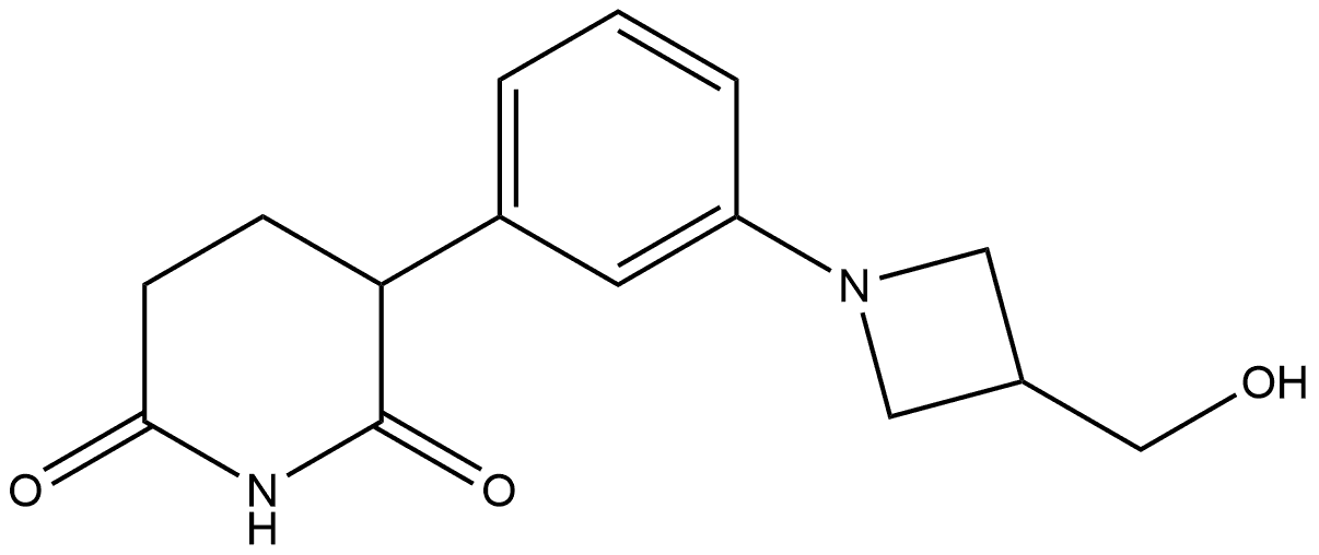 2,6-Piperidinedione, 3-[3-[3-(hydroxymethyl)-1-azetidinyl]phenyl]- 구조식 이미지