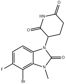 3-(4-Bromo-5-fluoro-2,3-dihydro-3-methyl-2-oxo-1H-benzimidazol-1-yl)-2,6-piperidinedione Structure