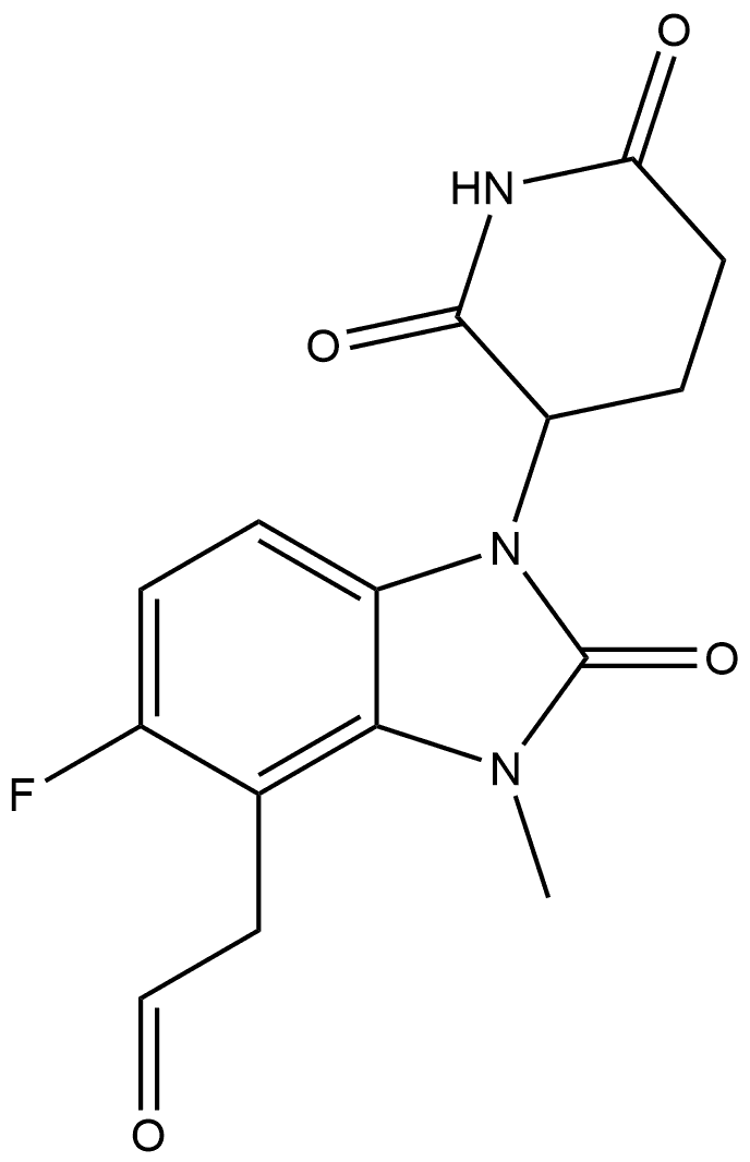 1-(2,6-Dioxo-3-piperidinyl)-5-fluoro-2,3-dihydro-3-methyl-2-oxo-1H-benzimidazole-4-acetaldehyde (ACI) Structure