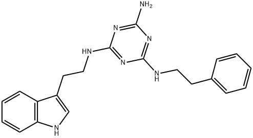 1,3,5-Triazine-2,4,6-triamine, N2-[2-(1H-indol-3-yl)ethyl]-N4-(2-phenylethyl)- Structure