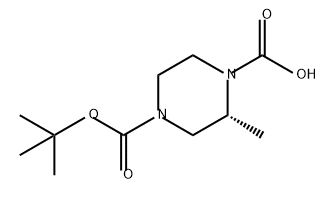 1,4-Piperazinedicarboxylic acid, 2-methyl-, 4-(1,1-dimethylethyl) ester, (2R)- Structure