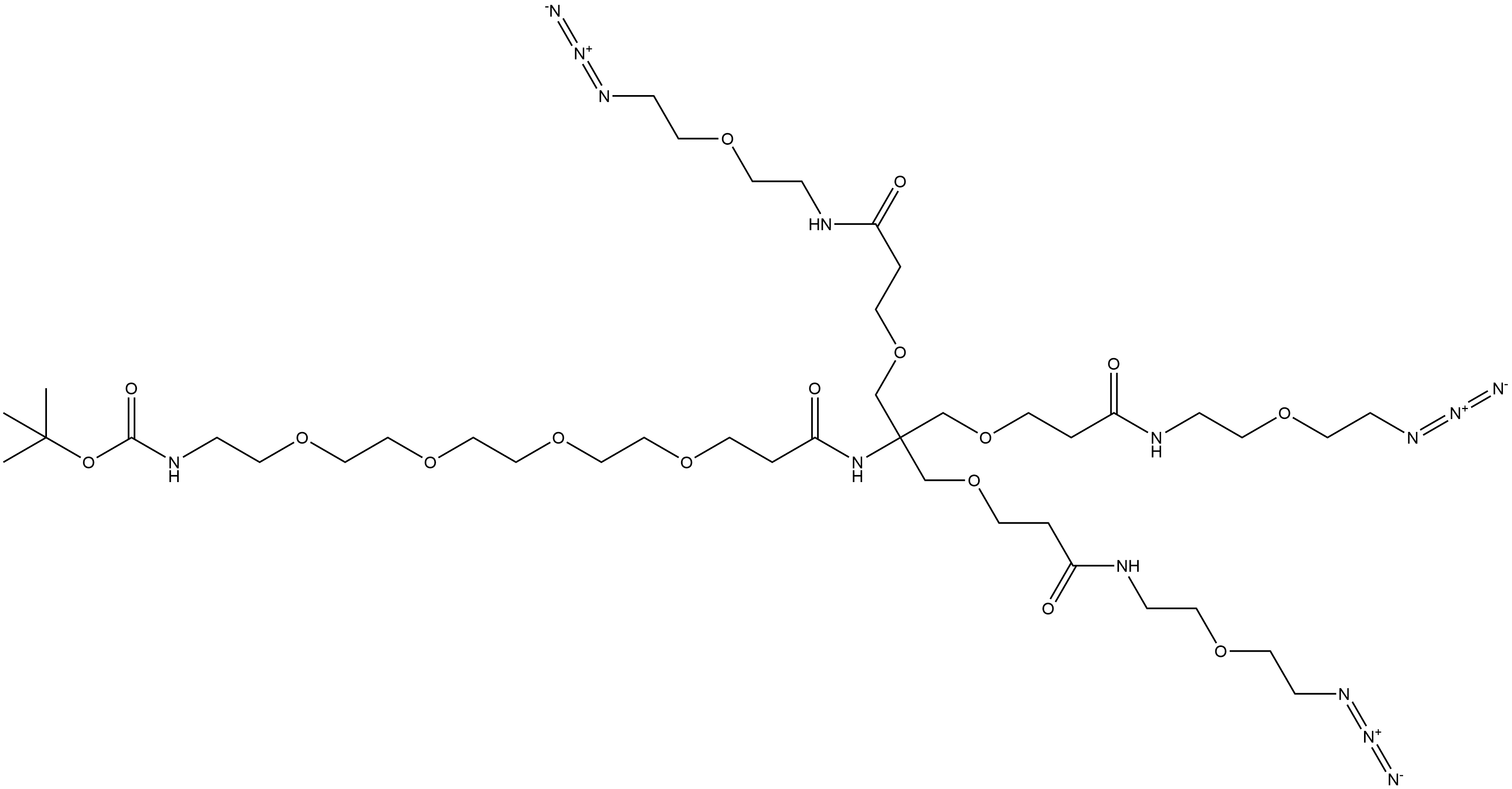 1,1-Dimethylethyl 30-azido-19,19-bis[[3-[[2-(2-azidoethoxy)ethyl]amino]-3-oxopropoxy]methyl]-17,24-dioxo-5,8,11,14,21,28-hexaoxa-2,18,25-triazatriacontanoate Structure