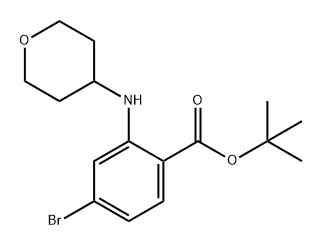 Benzoic acid, 4-bromo-2-[(tetrahydro-2H-pyran-4-yl)amino]-, 1,1-dimethylethyl ester Structure