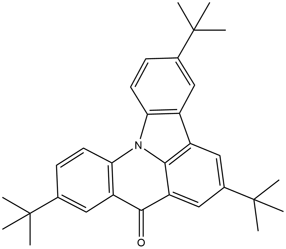 3,6,10-tri-tert-butyl-8H-indolo[3,2,1-de]acridin-8-one 구조식 이미지