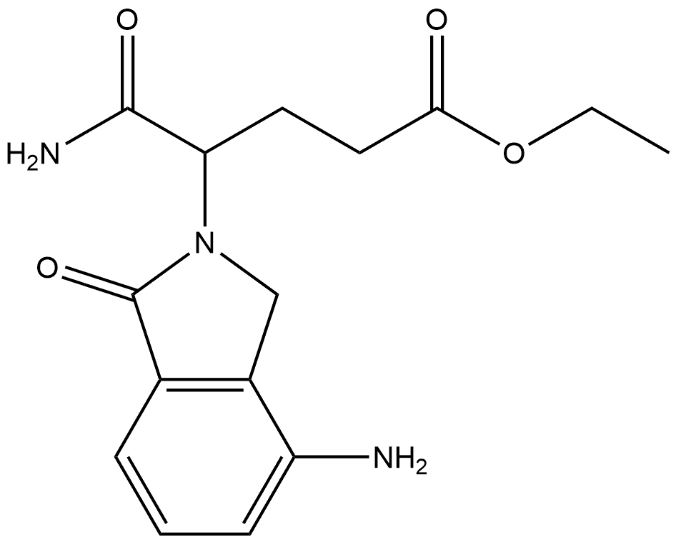 2H-Isoindole-2-butanoic acid, 4-amino-γ-(aminocarbonyl)-1,3-dihydro-1-oxo-, ethyl ester 구조식 이미지