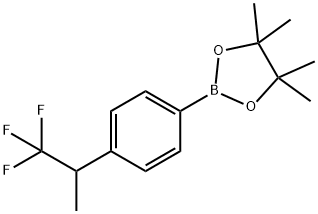 4,4,5,5-Tetramethyl-2-[4-(2,2,2-trifluoro-1-methylethyl)phenyl]-1,3,2-dioxaborolane 구조식 이미지