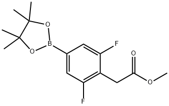 Benzeneacetic acid, 2,6-difluoro-4-(4,4,5,5-tetramethyl-1,3,2-dioxaborolan-2-yl)-, methyl ester Structure
