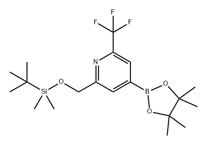 Pyridine, 2-[[[(1,1-dimethylethyl)dimethylsilyl]oxy]methyl]-4-(4,4,5,5-tetramethyl-1,3,2-dioxaborolan-2-yl)-6-(trifluoromethyl)- 구조식 이미지