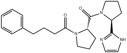 1-Butanone, 1-[(2S)-2-[[(2S)-2-(1H-imidazol-2-yl)-1-pyrrolidinyl]carbonyl]-1-pyrrolidinyl]-4-phenyl- Structure