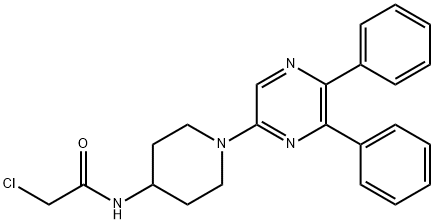 2-Chloro-N-[1-(5,6-diphenyl-2-pyrazinyl)-4-piperidinyl]acetamide 구조식 이미지