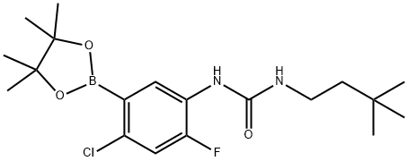 Urea, N-[4-chloro-2-fluoro-5-(4,4,5,5-tetramethyl-1,3,2-dioxaborolan-2-yl)phenyl]-N'-(3,3-dimethylbutyl)- Structure