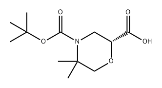 2,4-Morpholinedicarboxylic acid, 5,5-dimethyl-, 4-(1,1-dimethylethyl) ester, (2R)- 구조식 이미지