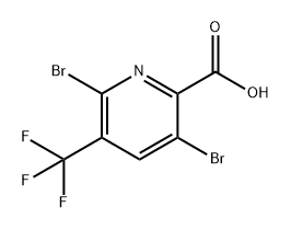 2-Pyridinecarboxylic acid, 3,6-dibromo-5-(trifluoromethyl)- Structure