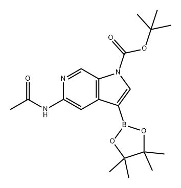 1H-Pyrrolo[2,3-c]pyridine-1-carboxylic acid, 5-(acetylamino)-3-(4,4,5,5-tetramethyl-1,3,2-dioxaborolan-2-yl)-, 1,1-dimethylethyl ester Structure