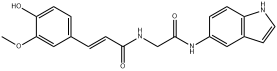 2-Propenamide, 3-(4-hydroxy-3-methoxyphenyl)-N-[2-(1H-indol-5-ylamino)-2-oxoethyl]-, (2E)- Structure