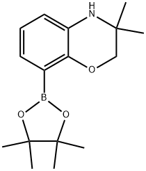 2H-1,4-Benzoxazine, 3,4-dihydro-3,3-dimethyl-8-(4,4,5,5-tetramethyl-1,3,2-dioxaborolan-2-yl)- 구조식 이미지