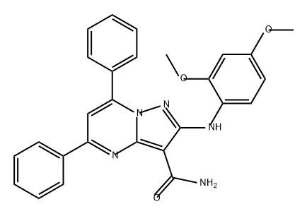 Pyrazolo[1,5-a]pyrimidine-3-carboxamide, 2-[(2,4-dimethoxyphenyl)amino]-5,7-diphenyl- Structure