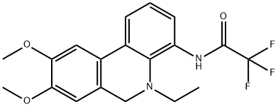 Acetamide, N-(5-ethyl-5,6-dihydro-8,9-dimethoxy-4-phenanthridinyl)-2,2,2-trifluoro- Structure