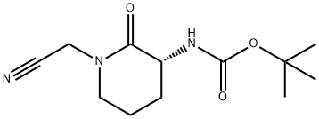 1,1-Dimethylethyl N-[(3R)-1-(cyanomethyl)-2-oxo-3-piperidinyl]carbamate Structure