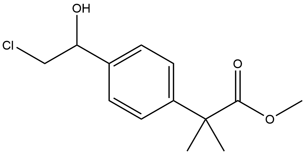 Methyl 4-(2-chloro-1-hydroxyethyl)-α,α-dimethylbenzeneacetate 구조식 이미지