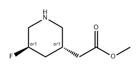 3-Piperidineacetic acid, 5-fluoro-, methyl ester, (3R,5R)-rel- 구조식 이미지