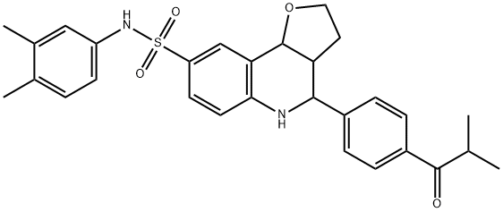 N-(3,4-Dimethylphenyl)-2,3,3a,4,5,9b-hexahydro-4-[4-(2-methyl-1-oxopropyl)phenyl]furo[3,2-c]quinoline-8-sulfonamide Structure